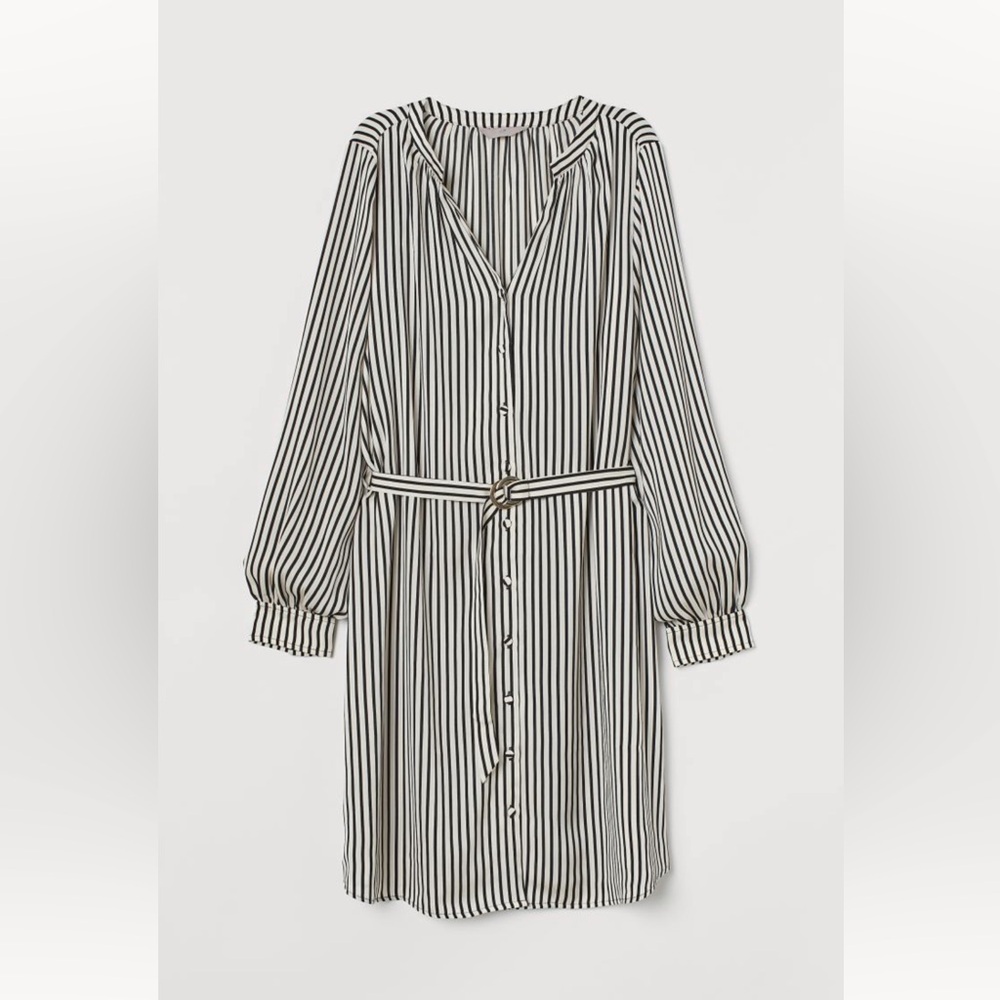 Striped belted dress